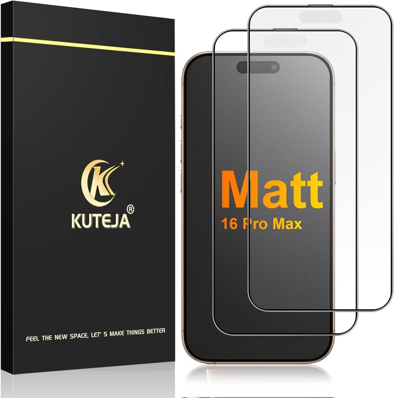 Kuteja iPhone 16 Pro Max matt edzett üveg képernyővédő 2db 9H keménység
