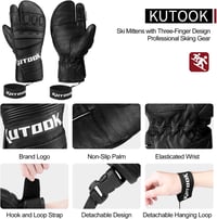 KUTOOK 3M Thinsulate vízálló kecskebőr sí kesztyű férfiaknak és nőknek M méret 6