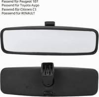 Oglindă retrovizoare interioară Kuuleyn cu carcasă ABS, cod 814842, pentru modelele Peugeot 107, 206, 106, oglindă auto cu montare pe parbriz 7