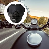 Kuuleyn Odnímateľné motocyklové okuliare s maskou na prilbu a ochranou tváre, vintage unisex okuliare na vonkajšie lyžovanie, motocyklové preteky, sivé 3