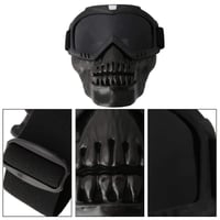 Kuuleyn Odnímateľné motocyklové okuliare s maskou na prilbu a ochranou tváre, vintage unisex okuliare na vonkajšie lyžovanie, motocyklové preteky, sivé 8