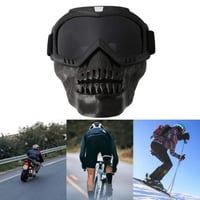 Kuuleyn Odnímateľné motocyklové okuliare s maskou na prilbu a ochranou tváre, vintage unisex okuliare na vonkajšie lyžovanie, motocyklové preteky, sivé 2