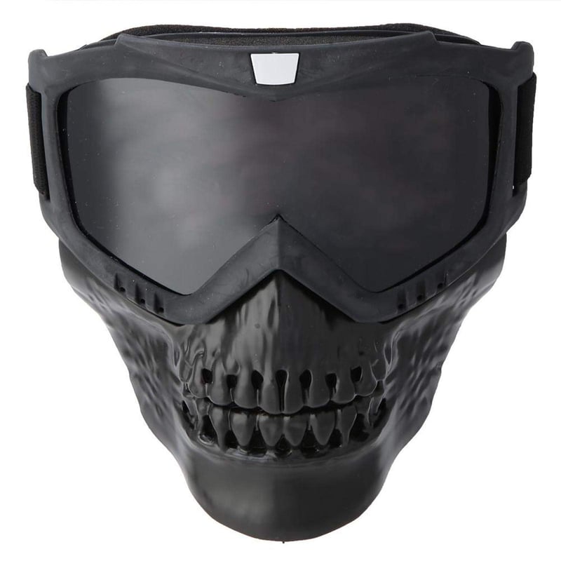 Kuuleyn Odnímateľné motocyklové okuliare s maskou na prilbu a ochranou tváre, vintage unisex okuliare na vonkajšie lyžovanie, motocyklové preteky, sivé