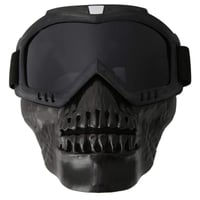 Kuuleyn Odnímateľné motocyklové okuliare s maskou na prilbu a ochranou tváre, vintage unisex okuliare na vonkajšie lyžovanie, motocyklové preteky, sivé 6