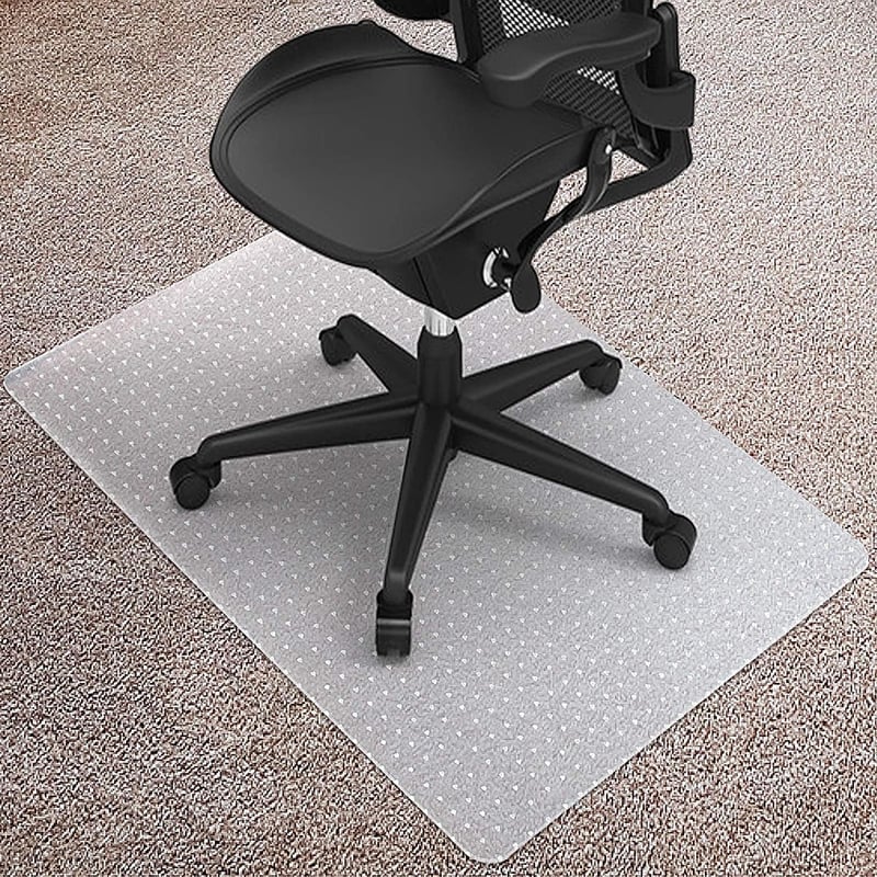 Kuyal 75x120 cm PVC Szőnyegvédő Székalátét Irodai Szék Alá Átlátszó Szegecselt