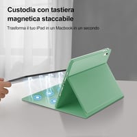KVAGO Bluetooth Billentyűzet Tok iPad 10.2 inch Mágneses Világoszöld 5