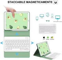 KVAGO Bluetooth Billentyűzet Tok iPad 10.2 inch Mágneses Világoszöld 3