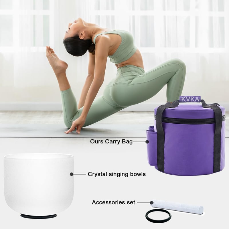 KVKA 432Hz Kristály Éneklő Tál 28cm D Hang Chakra Meditáció Jógához