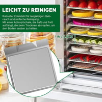 Kwasyo Ételszárító Rozsdamentes Acél 8 Tálcás 700W Dehidrátor Gyümölcs Hús Zöldség Szárításhoz 35-85°C Hőmérséklet Szabályozás 5