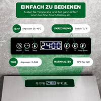 Kwasyo rozsdamentes acélból készült 10 szintes élelmiszer szárítógép 30-90°C hőmérséklet szabályozással és 24 órás időzítővel 5