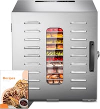 Kwasyo rozsdamentes acélból készült 10 szintes élelmiszer szárítógép 30-90°C hőmérséklet szabályozással és 24 órás időzítővel 1