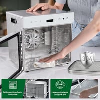 Kwasyo rozsdamentes acélból készült szárító, 8 szint, 6 tálca, 30-90°C, 24 órás időzítés 6