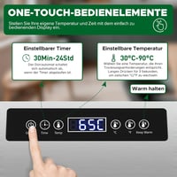 Kwasyo Rozsdamentes Élelmiszer Szárító 6 Szinttel, 30-90°C Hőmérséklet Szabályozás, 24 Órás Időzítő 4