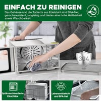 Kwasyo Rozsdamentes Élelmiszer Szárító 6 Szinttel, 30-90°C Hőmérséklet Szabályozás, 24 Órás Időzítő 7