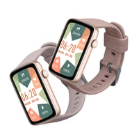 kwmobile 2x náhradný silikónový remienok pre inteligentné hodinky a fitness náramky Shang Wing L2 - sada remienkov z TPU - levanduľová a staroružová 8