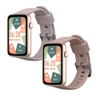 kwmobile 2x náhradný silikónový remienok pre inteligentné hodinky a fitness náramky Shang Wing L2 - sada remienkov z TPU - levanduľová a staroružová 1