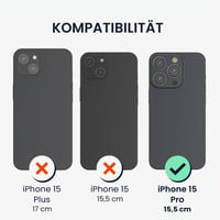 Kryt na Apple iPhone 15 Pro kwmobile s priehradkou na karty – TPU ochranný kryt s podporou bezdrôtového nabíjania – tmavozelený 6
