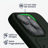 Kryt na Apple iPhone 15 Pro kwmobile s priehradkou na karty – TPU ochranný kryt s podporou bezdrôtového nabíjania – tmavozelený 3