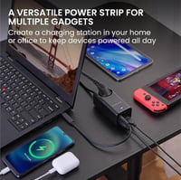 kwmobile Asztali Elosztó 75W GaN Töltővel, USB-A/C Portokkal és 1,5m Kábellel 2