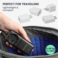 kwmobile Asztali Elosztó 75W GaN Töltővel, USB-A/C Portokkal és 1,5m Kábellel 6
