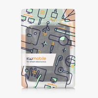 Flip puzdro kwmobile pre čítačku e-kníh Kobo Aura H2O Edition 2 - textilný kryt s magnetickým zatváraním a remienkom na ruku - tmavomodré 7