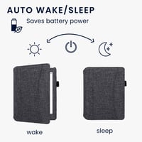 Flip puzdro kwmobile pre čítačku e-kníh Kobo Aura H2O Edition 2 - textilný kryt s magnetickým zatváraním a remienkom na ruku - tmavomodré 4