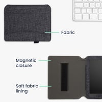 Flip puzdro kwmobile pre čítačku e-kníh Kobo Aura H2O Edition 2 - textilný kryt s magnetickým zatváraním a remienkom na ruku - tmavomodré 5