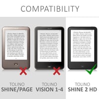 Flip puzdro kwmobile pre čítačku e-kníh Tolino Shine 2 HD, umelá koža – čierne 6