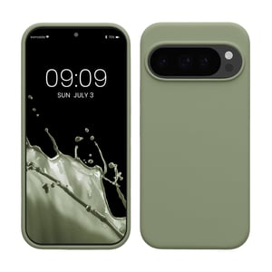 kwmobile silikonska maska za Google Pixel 10 / Pixel 10 Pro - Zaštitna maska kompatibilna s bežičnim punjenjem - Sivkasto-zelena
