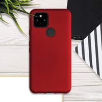 Silikónové puzdro kwmobile na Google Pixel 5 – metalický trblietavý ochranný kryt – tmavočervená metalíza 2
