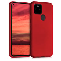 Silikónové puzdro kwmobile na Google Pixel 5 – metalický trblietavý ochranný kryt – tmavočervená metalíza 1
