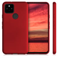 Silikónové puzdro kwmobile na Google Pixel 5 – metalický trblietavý ochranný kryt – tmavočervená metalíza 5
