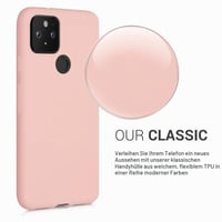Husă kwmobile din TPU pentru Google Pixel 5 - Husă de protecție flexibilă din silicon cu suport pentru încărcare wireless - Auriu roz mat 3