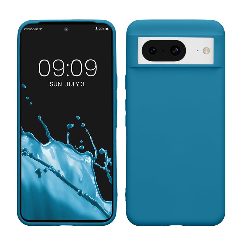 Kryt kwmobile na Google Pixel 8 z TPU – Flexibilné ochranné puzdro s podporou bezdrôtového nabíjania a pogumovaným povrchom v karibskej modrej farbe