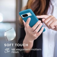 Kryt kwmobile na Google Pixel 8 z TPU – Flexibilné ochranné puzdro s podporou bezdrôtového nabíjania a pogumovaným povrchom v karibskej modrej farbe 4