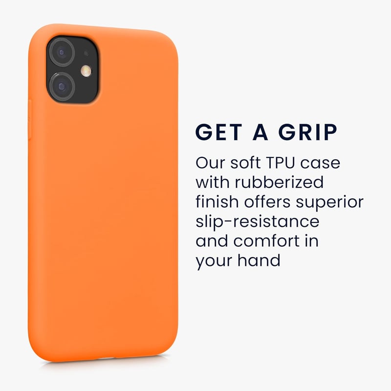 kwmobile iPhone 11 Szilikon Tok Narancssárga - Vezeték Nélküli Töltéshez Kompatibilis Védőtok - Fruity Orange