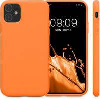 kwmobile iPhone 11 Szilikon Tok Narancssárga - Vezeték Nélküli Töltéshez Kompatibilis Védőtok - Fruity Orange 5