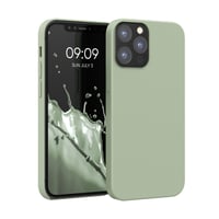 Silikónový kryt kwmobile na iPhone 12 / iPhone 12 Pro – Mäkký povrch s podporou bezdrôtového nabíjania – Sivozelená 1