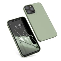 Silikónový kryt kwmobile na iPhone 12 / iPhone 12 Pro – Mäkký povrch s podporou bezdrôtového nabíjania – Sivozelená 8