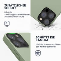 Silikónový kryt kwmobile na iPhone 12 / iPhone 12 Pro – Mäkký povrch s podporou bezdrôtového nabíjania – Sivozelená 3