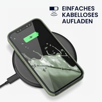 Silikónový kryt kwmobile na iPhone 12 / iPhone 12 Pro – Mäkký povrch s podporou bezdrôtového nabíjania – Sivozelená 5