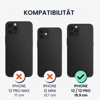 Silikónový kryt kwmobile na iPhone 12 / iPhone 12 Pro – Mäkký povrch s podporou bezdrôtového nabíjania – Sivozelená 6