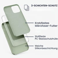 Silikónový kryt kwmobile na iPhone 12 / iPhone 12 Pro – Mäkký povrch s podporou bezdrôtového nabíjania – Sivozelená 2