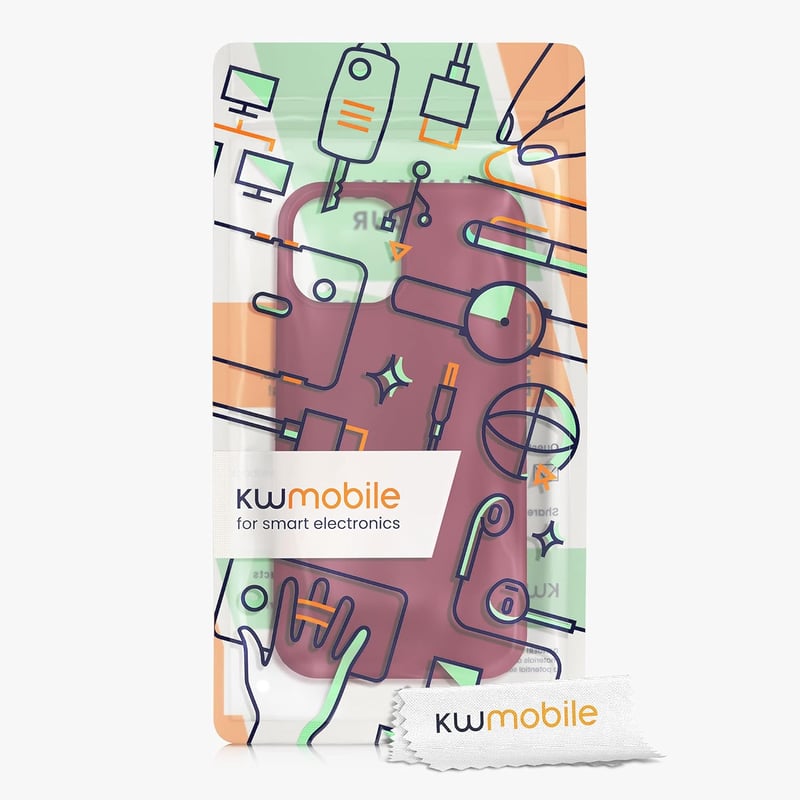 kwmobile iPhone 13 mini szilikon tok vezeték nélküli töltéshez, rebarbara piros - iPhone 13 Mini, Rhubarb Red