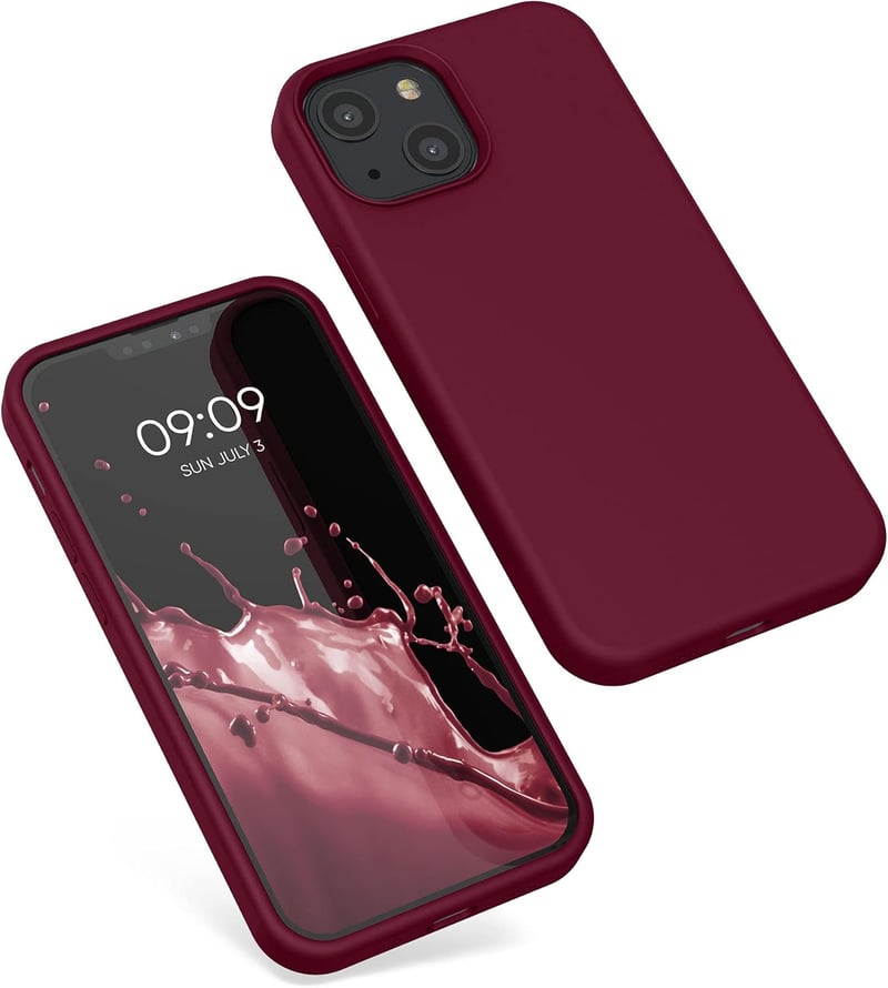 kwmobile iPhone 13 mini szilikon tok vezeték nélküli töltéshez, rebarbara piros - iPhone 13 Mini, Rhubarb Red