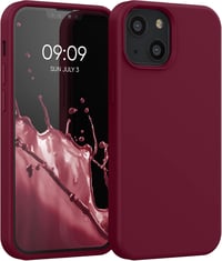 kwmobile iPhone 13 mini szilikon tok vezeték nélküli töltéshez, rebarbara piros - iPhone 13 Mini, Rhubarb Red 1