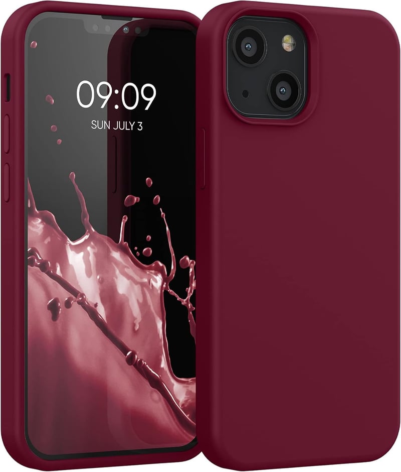 kwmobile iPhone 13 mini szilikon tok vezeték nélküli töltéshez, rebarbara piros - iPhone 13 Mini, Rhubarb Red