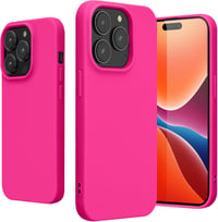 kwmobile iPhone 14 Pro szilikon tok, vékony TPU, vezeték nélküli töltéssel - neon pink 8