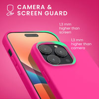 kwmobile iPhone 14 Pro szilikon tok, vékony TPU, vezeték nélküli töltéssel - neon pink 5