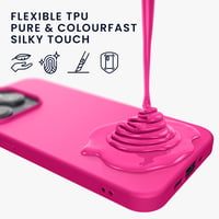 kwmobile iPhone 14 Pro szilikon tok, vékony TPU, vezeték nélküli töltéssel - neon pink 7